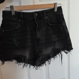 Forever 21 Black Distressed Jean Shorts